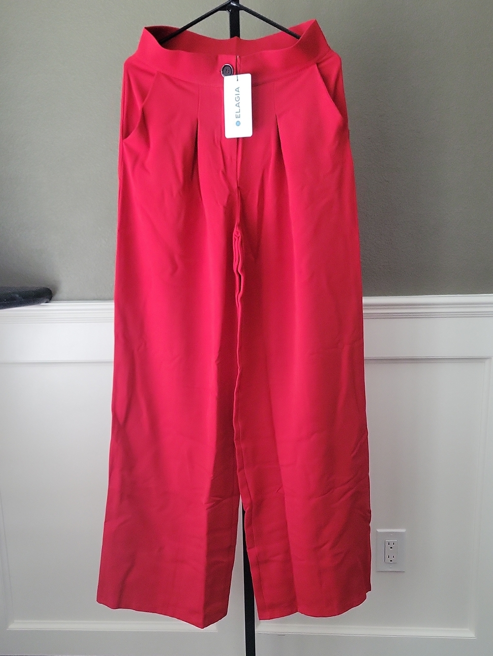 Red Wide-Leg Pants